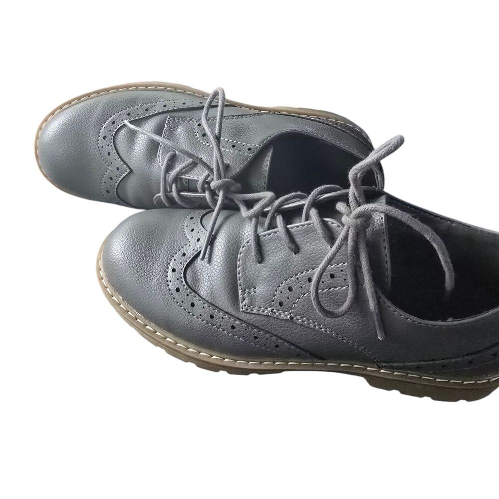 NEW Nordstrom NOSawyer-PU Kids' Oxford Shoes – Gray, Size 5M